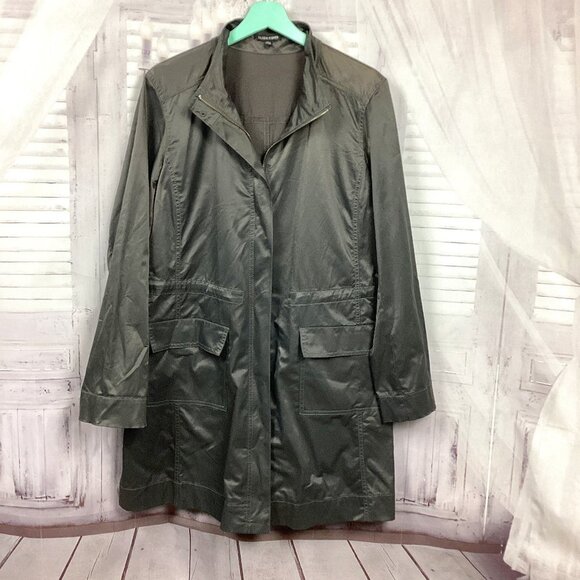 Eileen Fisher Black Parka Jacket L